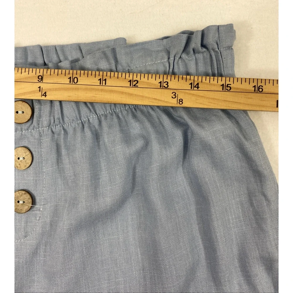 Como Vintage Pants‎ Womens Large Linen Blend Light Blue High Waist Coastal - Picture 7 of 10